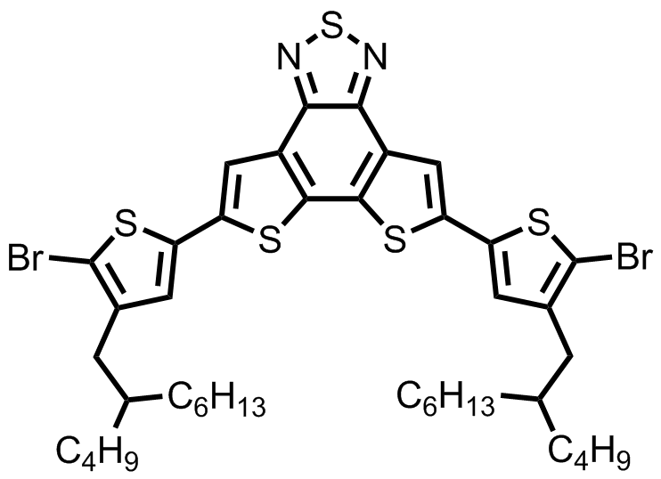 M8951,5,8-bis(5-bromo-4-(2-butyloctyl)thiophen-2-yl)dithieno[3',2':3,4;2'',3'':5,6]benzo[1,2-c][1,2,5]thiadiazole