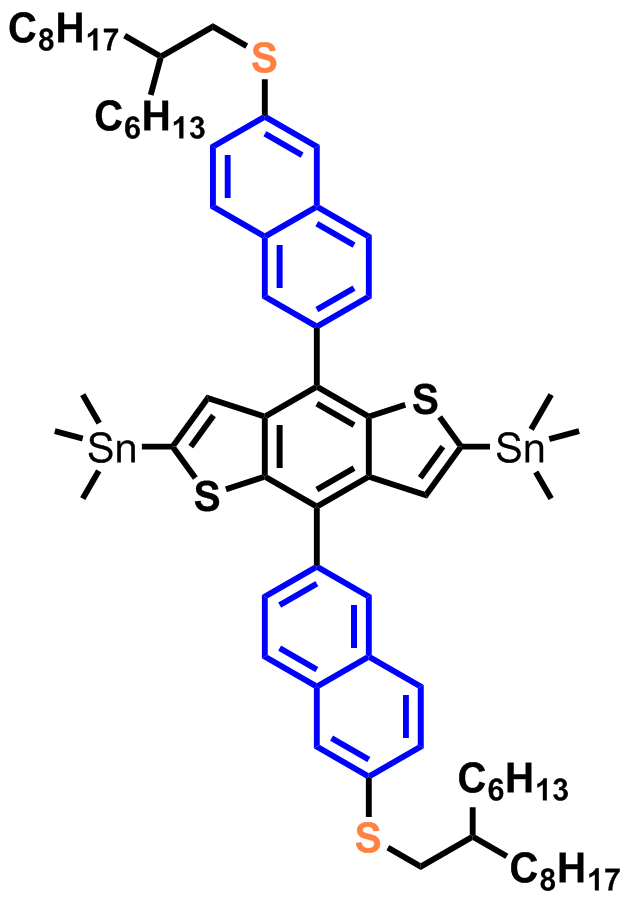 (4,8-bis(6-((2-hexyldecyl)thio)naphthalen-2-yl)benzo[1,2-b:4,5-b']dithiophene-2,6-diyl)bis(trimethylstannane)