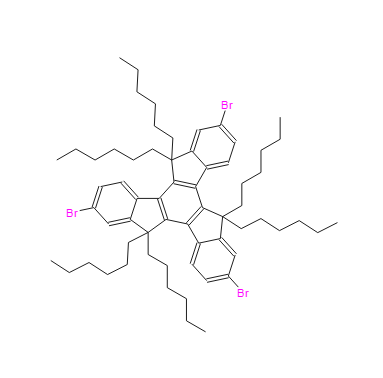 2,7,12-三溴-5,5',10,10',15,15'-六己基三聚茚,2,7,12-tribromo-5,5',10,10',15,15'-hexahexyltruxene