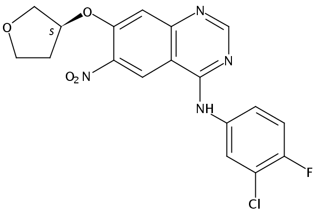 4-[(3-氯-4-氟苯基)氨基]-6-硝基-7-((S)-四氢呋喃-3-基氧基)-喹唑啉,N-(3-Chloro-4-fluorophenyl)-6-nitro-7-[[(3S)-tetrahydro-3-furanyl]oxy]-4-quinazolinamine
