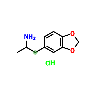 亚甲二氧基-3,4-安非他命盐酸盐,METHYLENEDIOXY-3,4-AMPHETAMINE HYDROCHLORIDE CI (25 MG) (AS) (MDA)