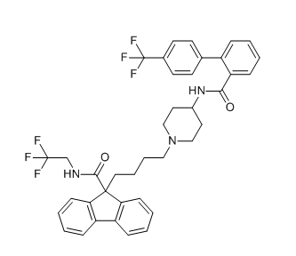 洛美他派,N-(2,2,2-trifluoroethyl)-9-(4-(4-(4'-(trifluoromethyl)-[1,1'-biphenyl]-2-carboxamido)piperidin-1-yl)butyl)-9H-fluorene-9-carboxamide