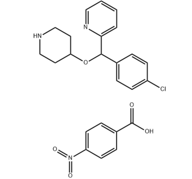 4-[(4-氯苯基)-2-吡啶基甲氧基]哌啶對(duì)硝基苯甲酸鹽,2-[(4-Chlorophenyl)(Piperidin-4-Yloxy) Methyl]-Pyridine,4-Nitrobenzoate(Salt) (1:1)