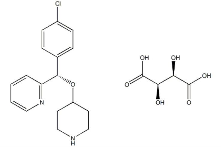 2-[(S)-(4-氯苯基)(4-哌啶基氧基)甲基]吡啶 (2R,3R)-2,3-二羟基丁二酸盐,2-[(S)-(4-chlorophenyl) (4-piperidinyloxy)methyl]-pyridine