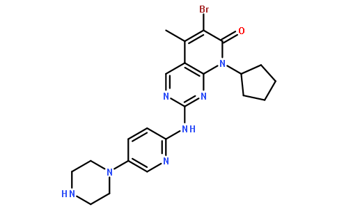 6-溴-8-环戊基-5-甲基-2-[[5-(1-哌嗪基)-2-吡啶基]氨基]-吡啶并[2,3-d]嘧啶-7(8H)-酮（帕布杂质A）,6-bromo-8-cyclopentyl-5-methyl-2-((5-(piperazin-1-yl)pyridin-2-yl)amino)pyrido[2,3-d]pyrimidin-7(8H)-one