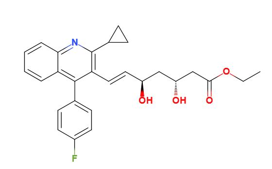 （3R,5R,6E）-7-[2-环丙基-4-（4-氟苯基）-3-喹啉基]-3，5-二羟基-6-庚烯酸乙酯,(E)7-[2-cyclopropyl-4-(4-fluorophenyl)-quinolin-3-yl]-(3R,5R)-dihydroxyhept-6-enic acid ethyl ester