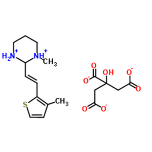 3-甲基噻嘧啶,2-hydroxypropane-1,2,3-tricarboxylic acid,1-methyl-2-[(E)-2-(3-methylthiophen-2-yl)ethenyl]-5,6-dihydro-4H-pyrimidine