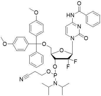 吉西他滨亚磷酰胺单体,5'-O-DMT-N4-Benzoyl-2',2'-difluoro-2'-deoxycytidine 3'-CE phosphoramidite