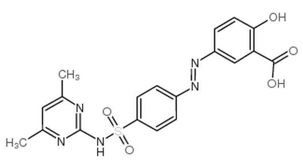 柳氮磺嘧啶,(3Z)-3-[[4-[(4,6-dimethylpyrimidin-2-yl)sulfamoyl]phenyl]hydrazinylidene]-6-oxocyclohexa-1,4-diene-1-carboxylic acid