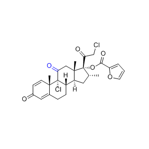 糠酸莫米松杂质19,(8S,9R,10S,13S,14S,16R,17R)-9-chloro-17-(2-chloroacetyl)-10,13,16-trimethyl-3,11-dioxo-6,7,8,9,10,11,12,13,14,15,16,17-dodecahydro-3H-cyclopenta[a]phenanthren-17-yl furan-2-carboxylate