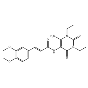 （E)-1,3-二乙基-6-氨基-5-（3,4-二甲氧基苯丙烯酰基）氨基尿嘧啶