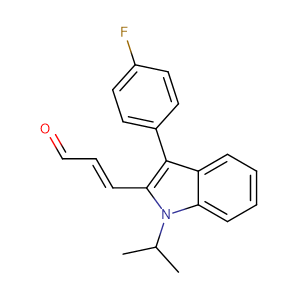 (E)-3-[3'-(4"-氟苯基)-1'-异丙基-1H-吲哚-2"-基]-2-丙烯醛,(E)-3-[3'-(4"-Fluorophenyl)-1'-(1"-methylethyl)-1H-indol-2"-yl]-2-propnal
