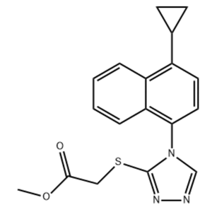 2-[[4-(4-环丙基萘-1-基)-4H-1,2,4-三唑-3-基]硫基]乙酸甲酯,Methyl 2-[[4-(4-cyclopropylnaphthalen-1-yl)-4H-1,2,4-triazol-3-yl]thio]acetate