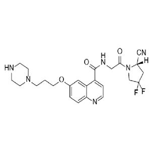 (S)-N-(2-(2-cyano-4,4-difluoropyrrolidin-1-yl)-2-oxoethyl)-6-(3-(piperazine-1-yl)propoxy)quinoline-4