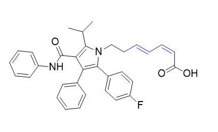 阿托伐他汀钙杂质75,(2Z,4E)-7-(2-(4-fluorophenyl)-5-isopropyl-3-phenyl-4-(phenylcarbamoyl)-1H-pyrrol-1-yl)hepta-2,4-dienoic acid