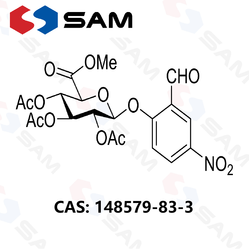 1-O-(2-甲酰基-4-硝基苯基)-2,3,4-三-O-乙?；?β-D-吡喃葡萄糖醛酸甲酯,β-D-Glucopyranosiduronic acid, 2-formyl-4-nitrophenyl, methyl ester, 2,3,4-triacetate