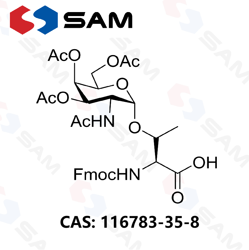 N-芴甲氧羰基-O-beta-(2-乙酰氨基-2-脫氧-3,4,6-三-O-乙?；?alpha-D-吡喃半乳糖基）-L-蘇氨酸,N-Fmoc-O-(2-acetamido-3,4,6-tri-O-acetyl-2-?deoxy-α-D-galactopyranosyl)-L-threonine