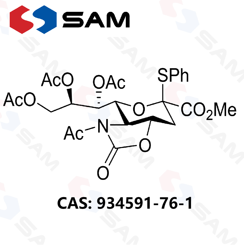 5-乙酰氨基-7,8,9-三-O-乙?；?5-N,4-O-羰基-3,5-二脫氧-2-S-苯基-2-硫代-β-D-甘油-D-半乳-2-吡喃神經(jīng)氨酸甲酯,Methyl 5-Acetamido-7,8,9-tri-O-acetyl-5-N,4-O-carbonyl-3,5-dideoxy-2-S-phenyl-2-thio-D-glycero-beta-D-galacto-2-nonulopyranosylonate