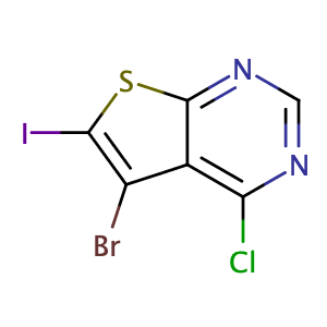 5-溴-4-氯-6-碘代噻吩并[2,3-d]嘧啶,5-Bromo-4-chloro-6-iodothieno[2,3-d]pyrimidine