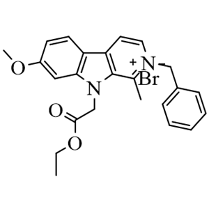 2-benzyl-9-(2-ethoxy-2-oxoethyl)-7-methoxy-1-methyl-9H-pyrido[3,4-b]indol-2-ium,2-benzyl-9-(2-ethoxy-2-oxoethyl)-7-methoxy-1-methyl-9H-pyrido[3,4-b]indol-2-ium