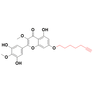 端炔杨梅素-2,2-(3,5-dihydroxy-4-methoxyphenyl)-7-(hept-6-yn-1-yloxy)-5-hydroxy-3-methoxy-4H-chromen-4-one