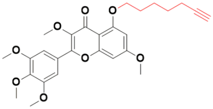 端炔杨梅素-8,5-(hept-6-yn-1-yloxy)-3,7-dimethoxy-2-(3,4,5-trimethoxyphenyl)-4H-chromen-4-one3,7-dimethoxy-4H-chromen-4-one