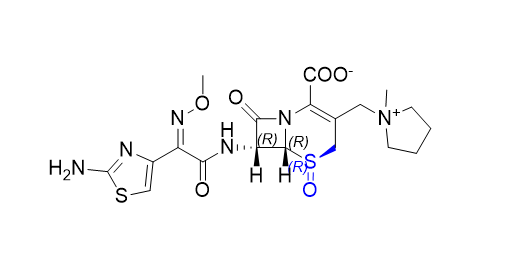 頭孢吡肟雜質(zhì)04,(5R,6R,7R)-7-((Z)-2-(2-aminothiazol-4-yl)-2-(methoxyimino)acetamido)-3-((1-methylpyrrolidin-1-ium-1-yl)methyl)-8-oxo-5-thia-1-azabicyclo[4.2.0]oct-2-ene-2-carboxylate 5-oxide