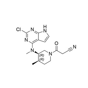 托法替尼杂质21,3-((3R,4R)-3-((2-chloro-7H-pyrrolo[2,3-d]pyrimidin-4-yl)(methyl) amino)-4-methylpiperidin-1-yl)-3-oxopropanenitrile