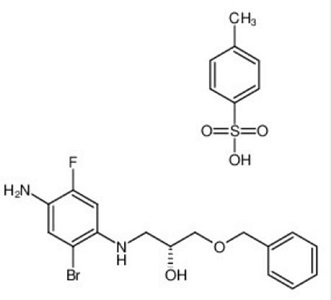 (R)-4-(3-苄氧基-2-羟基丙基)氨基)-5-溴-2-氟苯胺 对甲苯磺酸盐,(R)-4-(3-(benzyloxy)-2-Hydroxypropyl)amina)-5-bromo-2-fluorobenzenaminium 4-methyl benzenesulfonate
