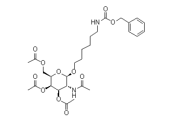 N-[6-[[3,4,6-三-O-乙酰基-2-(乙酰氨基)-2-脱氧-beta-D-吡喃半乳糖基]氧基]己基]氨基甲酸苄酯,N-[6-[[3,4,6-Tri-O-acetyl-2-(acetylamino)-2-deoxy-beta-D-galactopyranosyl]oxy]hexyl]carbamic acid phenylmethyl ester
