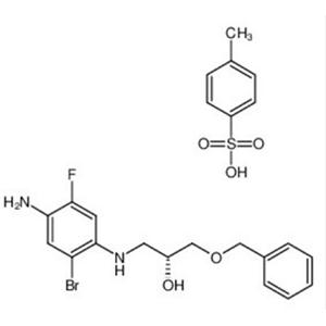 (R)-4-(3-苄氧基-2-羟基丙基)氨基)-5-溴-2-氟苯胺 对甲苯磺酸盐,(R)-4-(3-(benzyloxy)-2-Hydroxypropyl)amina)-5-bromo-2-fluorobenzenaminium 4-methyl benzenesulfonate
