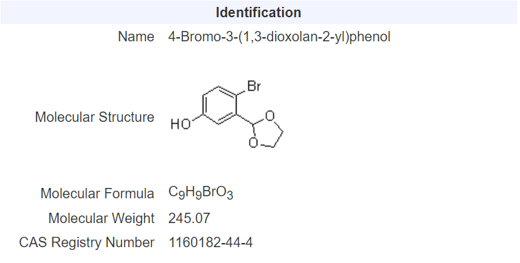 4-溴-3-(1,3-二氧杂环戊烷-2-基)苯酚,4-Bromo-3-(1,3-dioxolan-2-yl)phenol
