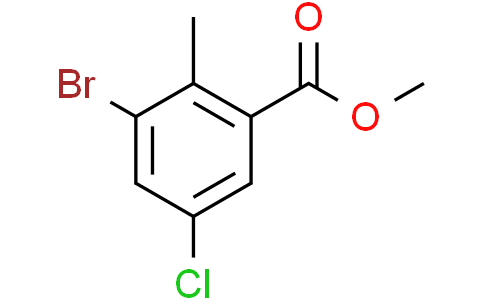 3-溴-5-氯-2-甲基苯甲酸甲酯,methyl 3-bromo-5-chloro-2-methylbenzoate