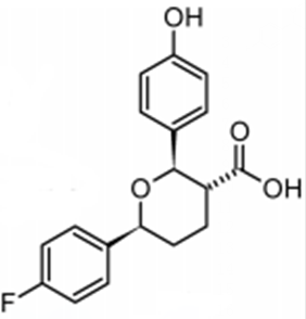 依折麦布杂质,(2R,3R,6S)-6-(4-fluorophenyl)-2-(4-hydroxyphenyl)-3,4,5,6-tetrahydro-2H-pyran-3-carboxylic acid