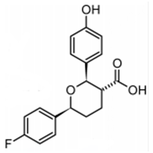 依折麦布杂质,(2R,3R,6S)-6-(4-fluorophenyl)-2-(4-hydroxyphenyl)-3,4,5,6-tetrahydro-2H-pyran-3-carboxylic acid