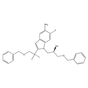 VX-661中间体,(R)-1-[5-Amino-2-(2-benzyloxy-1,1-dimethyl-ethyl)-6-fluoro-indol-1-yl]-3-benzyloxy-propan-2-ol…