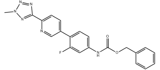特地唑咹中间体,N-[3-Fluoro-4-[6-(2-methyl-2H-tetrazol-5-yl)-3-pyridinyl] phenyl] carb amic acid phenylmethyl ester