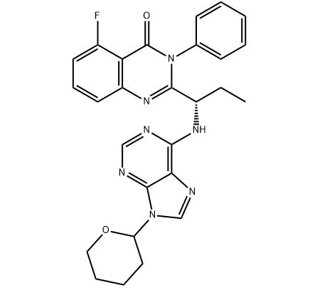 5-氟-3-苯基-2-[(1S)-1-[[9-(四氢-2H-吡喃-2-基)-9H-嘌呤-6-基]氨基]丙基]-4(3H)-喹唑啉酮,5-fluoro-3-phenyl-2-((1S)-1-((9-(tetrahydro-2H-pyran-2-yl)-9H-purin-6-yl) amino)propyl)quinazolin-4(3H)-one