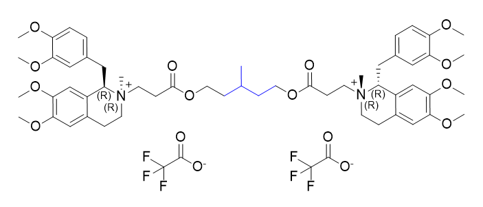 苯磺順阿曲庫(kù)銨雜質(zhì)10(帶三氟乙酸鹽）,(1R,1'R,2R,2'R)-2,2'-(((3-methylpentane-1,5-diyl)bis(oxy))bis(3- oxopropane-3,1-diyl))bis(1-(3,4-dimethoxybenzyl)-6,7-dimethoxy-2- methyl-1,2,3,4-tetrahydroisoquinolin-2-ium) 2,2,2-trifluoroacetate