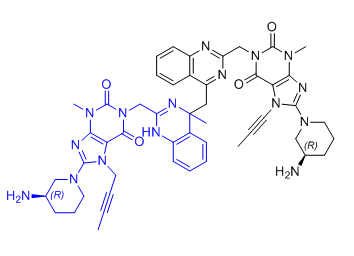 利格列汀杂质18,8-((R)-3-aminopiperidin-1-yl)-1-((4-((2-((8-((R)-3-aminopiperidin-1-yl)- 7-(but-2-yn-1-yl)-3-methyl-2,6-dioxo-2,3,6,7-tetrahydro-1H-p