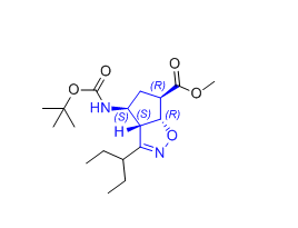 帕拉米韦杂质07,methyl (3aS,4S,6R,6aR)-4-((tert-butoxycarbonyl)amino)-3-(pentan-3-yl)-3a,5,6,6a-tetrahydro-4H-cyclopenta[d]isoxazole-6-carboxylate