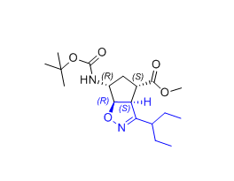 帕拉米韦杂质10,methyl (3aS,4S,6R,6aR)-6-((tert-butoxycarbonyl)amino)-3-(pentan-3-yl)-3a,5,6,6a-tetrahydro-4H-cyclopenta[d]isoxazole-4-carboxylate