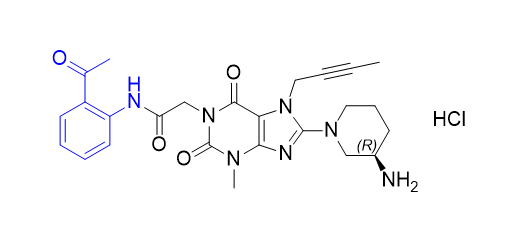 利格列汀雜質(zhì)12,(R)-N-(2-acetylphenyl)-2-(8-(3-aminopiperidin-1-yl)-7-(but-2-yn-1-yl)-3-methyl-2,6-dioxo-2,3,6,7-tetrahydro-1H-purin-1-yl)acetamide hydrochloride