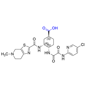 依度沙班杂质ZP,(1S,3R,4S)-4-(2-((5-chloropyridin-2-yl)amino)-2-oxoacetamido)-3-(5-methyl-4,5,6,7-tetrahydrothiazolo[5,4-c]pyridine-2-carboxamido) cyclohexane-1-carboxylic acid