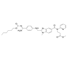 达比加群酯杂质J,N-[[2-[[[4-[[[(Hexyloxy)carbonyl]amino]iminomethyl]phenyl]amino]methyl]-1-methyl-1H-benzimidazol-5-yl]carbonyl]-N-2-pyridinyl-β-alanine methyl ester