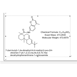 7-(tert-butyl)-1,4a-dimethyl-N-(4-methyl-2-oxo-2H-chromen-7-yl)-1,2,3,4,4a,4b,5,6,10,10a-decahydroph,7-(tert-butyl)-1,4a-dimethyl-N-(4-methyl-2-oxo-2H-chromen-7-yl)-1,2,3,4,4a,4b,5,6,10,10a-decahydrophenanthrene-1-carboxamide