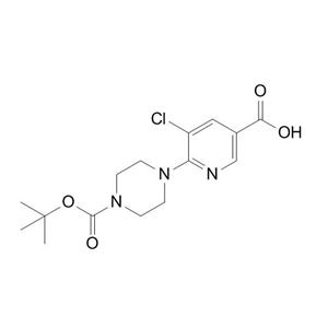 6-(4-(tert-Butoxycarbonyl)piperazin-1-yl)-5-chloronicotinic acid,6-(4-(tert-Butoxycarbonyl)piperazin-1-yl)-5-chloronicotinic acid