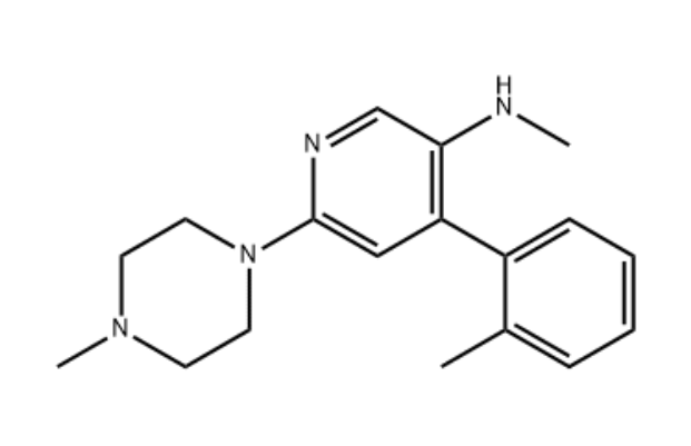N-甲基-4-(2-甲基苯基)-6-(4-甲基-1-哌嗪基)-3-吡啶胺,N-methyl-6-(4-methylpiperazin-1-yl)-4-(o-tolyl)pyridin-3-amine