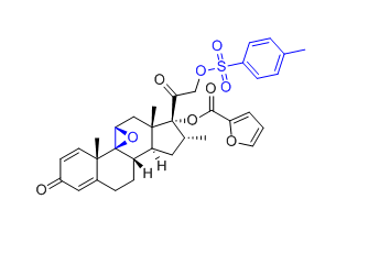 糠酸莫米松杂质34,(4aS,4bS,5aS,6aS,7R,8R,9aS,9bS)-4a,6a,8-trimethyl-2-oxo-7-(2-(tosyloxy)acetyl)-2,4a,5a,6,6a,7,8,9,9a,9b,10,11-dodecahydrocyclopenta[1,2]phenanthro[4,4a-b]oxiren-7-yl furan-2-carboxylate