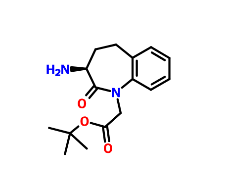 (S)-3-氨基-2,3,4,5-四氢-2-氧-1H-1-苯并氮杂卓-1-乙酸叔丁酯,(S)-tert-Butyl 2-(3-amino-2-oxo-2,3,4,5-tetrahydro-1H-benzo[b]azepin-1-yl)acetate
